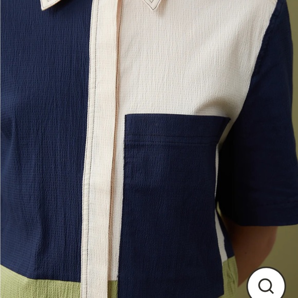 Gospell Leafage Colour Block Shirt Dress - Picture 12 of 13